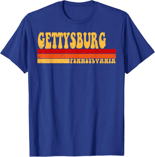 GETTYSBURG Pennsylvania City Vintage Roots Retro 70s 80s T-Shirt - T-Shirt | Royal