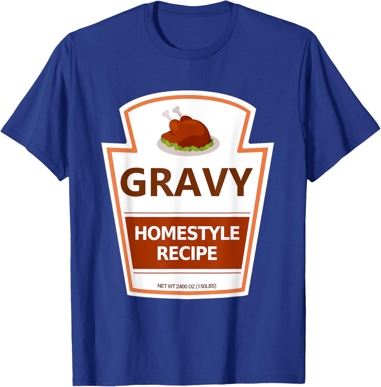 Lazy Costume Thanksgiving Gravy Jar T-Shirt - T-Shirt | Royal