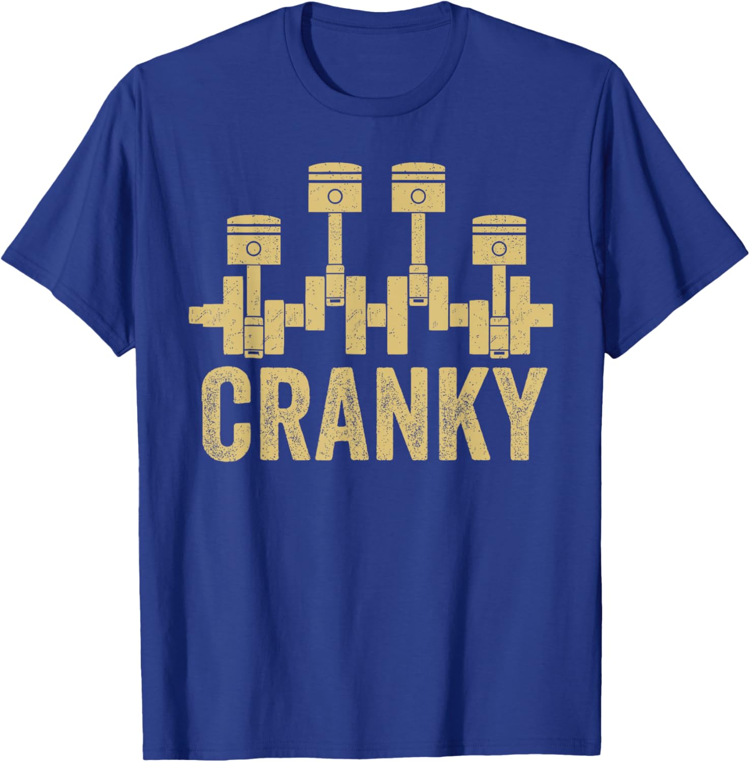 Cranky Car Engine Crankshaft Cars Lover Mechanics Father Day T-Shirt - T-Shirt | Royal