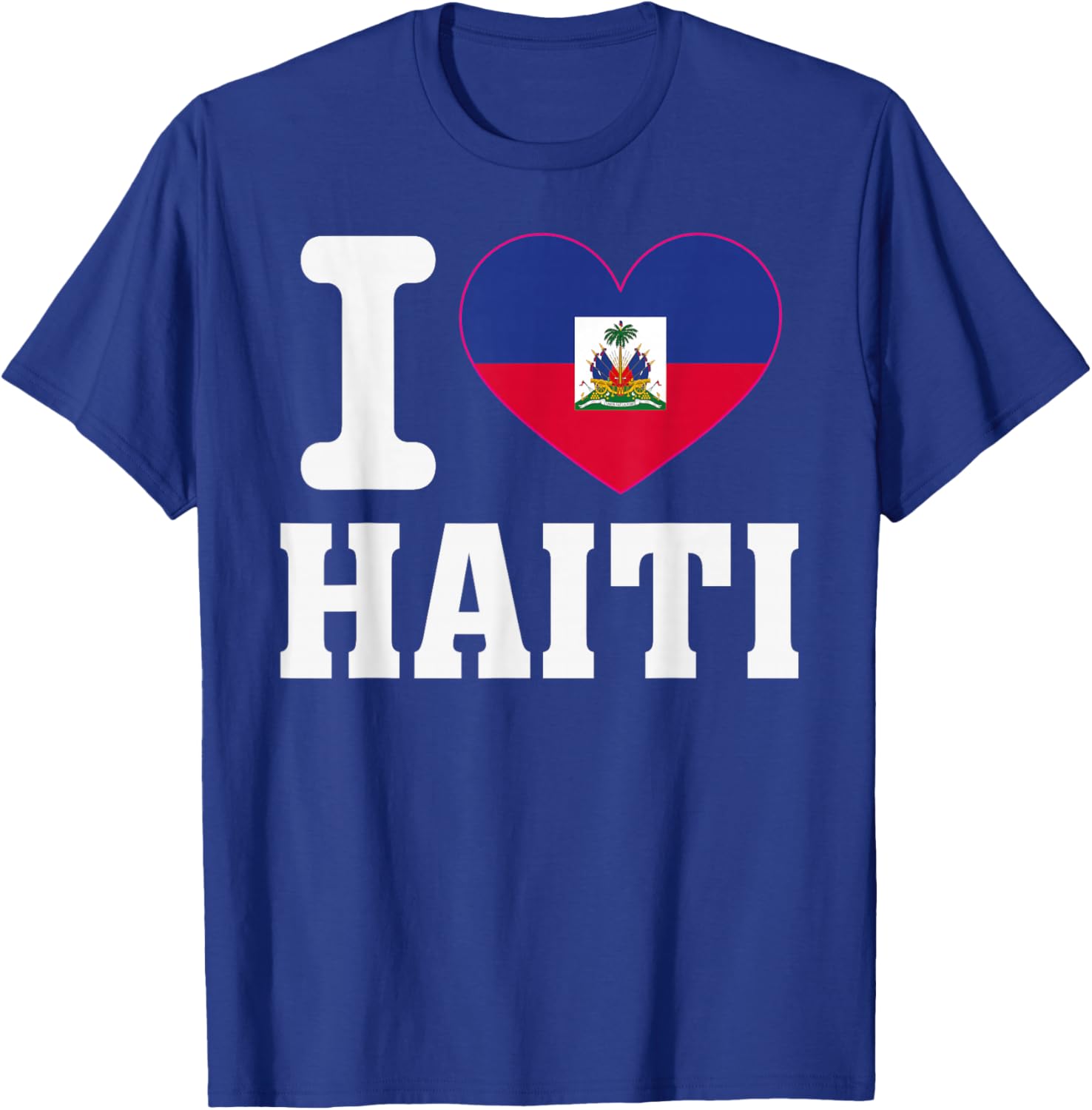 I Love Haiti Heart Souvenir Lovers Pride Travel T-Shirt - T-Shirt | Royal