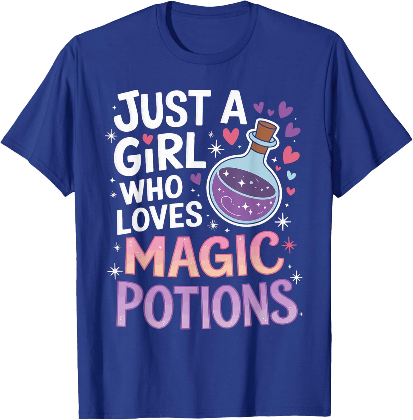 Just A Girl Who Loves Magic Potion Funny Halloween Girls T-Shirt - T-Shirt | Royal