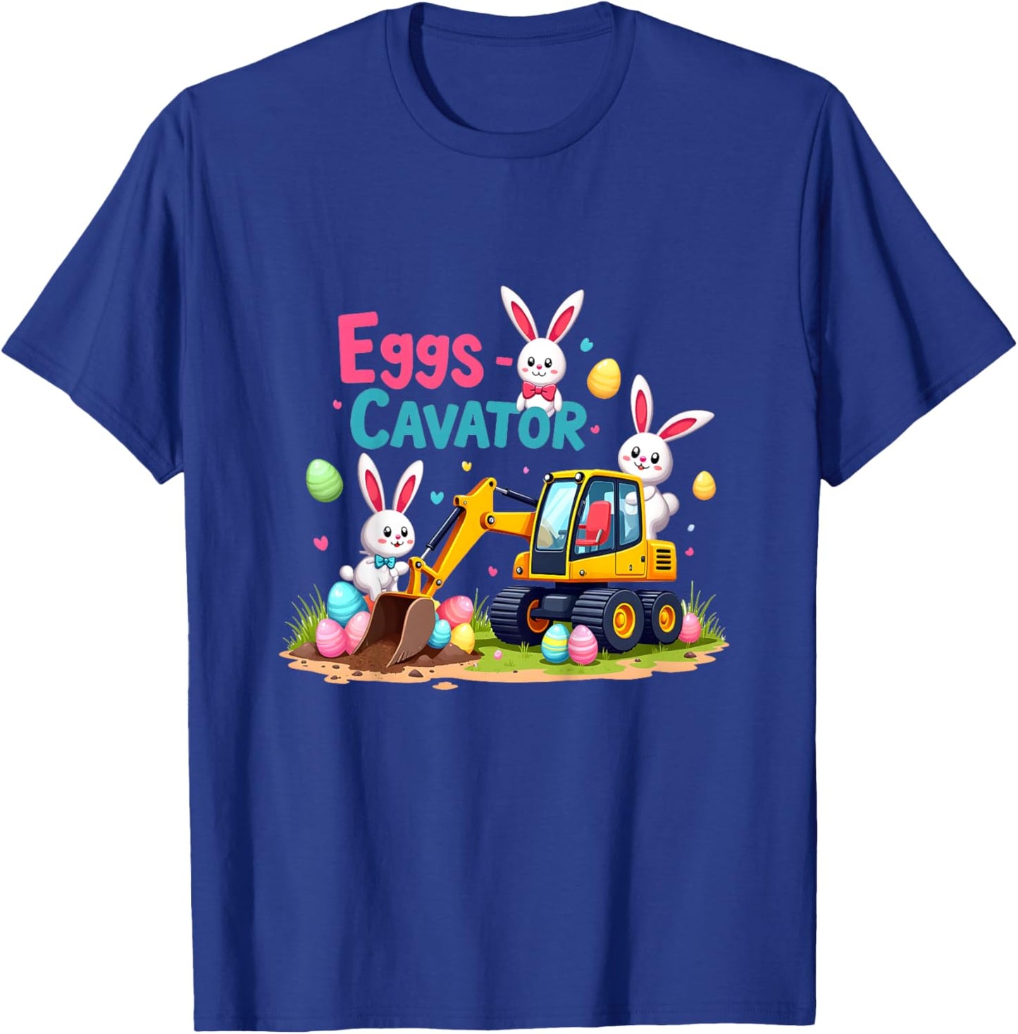 Kids Easter Bunny Excavator Eggs-Cavator Toddler Boys Easter Kids T-Shirt - T-Shirt | Royal