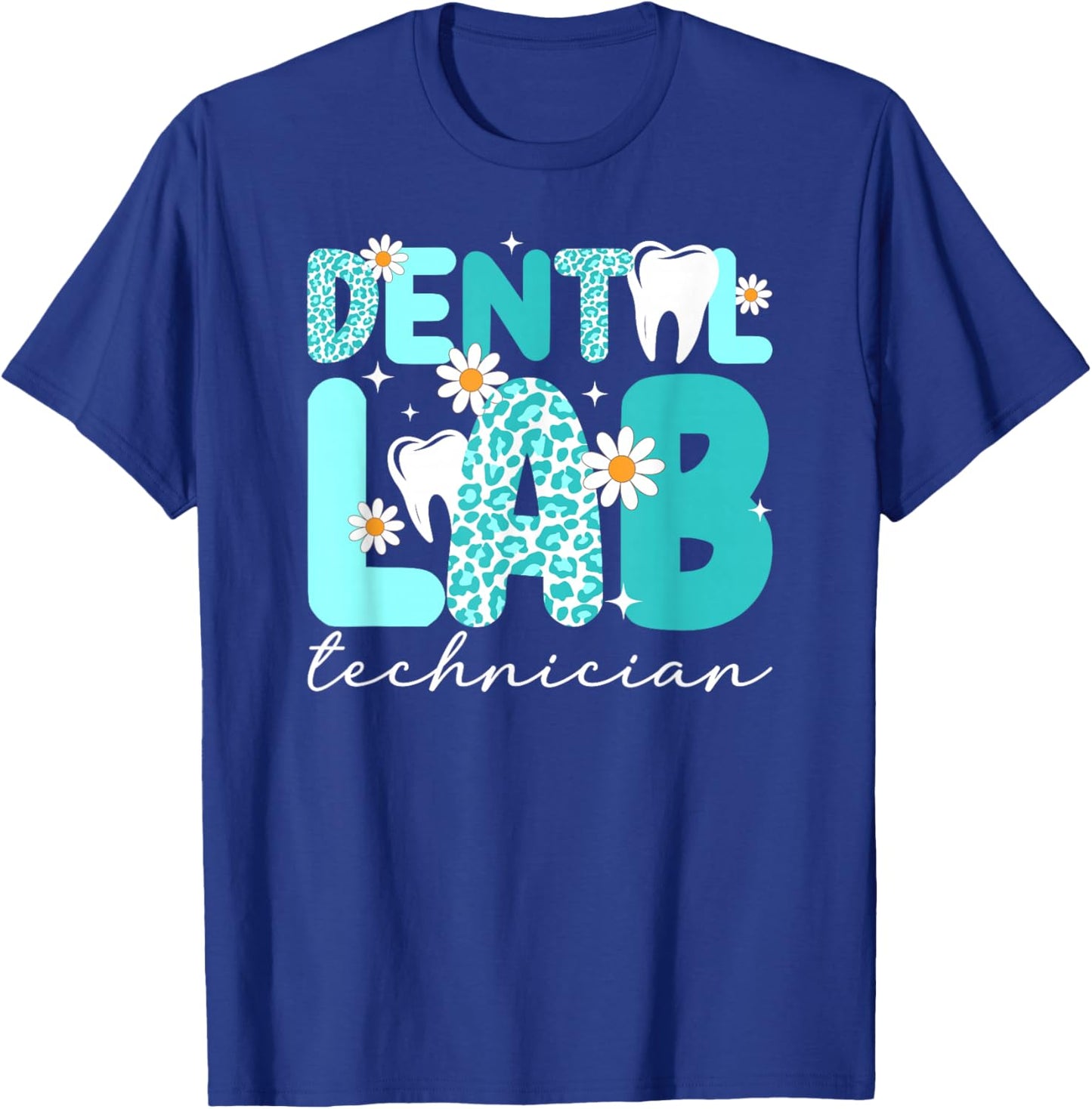 Dental Lab Technician Leopard Dental Laboratory Tech T-Shirt - T-Shirt | Royal