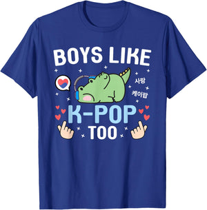 Boys Like K-Pop Too Cute Kawaii Crocodile Korean Music K-Pop T-Shirt - T-Shirt | Royal