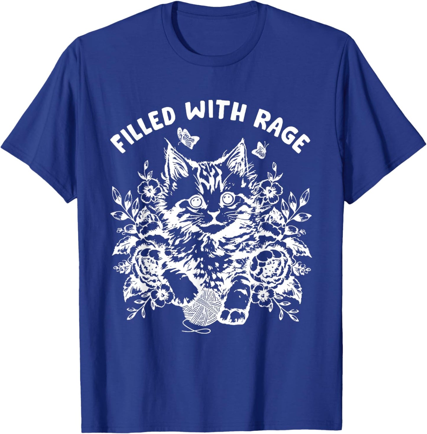 Cat Filled With Rage Men Women T-Shirt - T-Shirt | Royal
