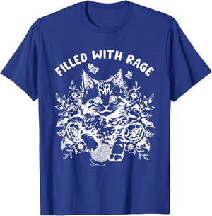 Cat Filled With Rage Men Women T-Shirt - T-Shirt | Royal