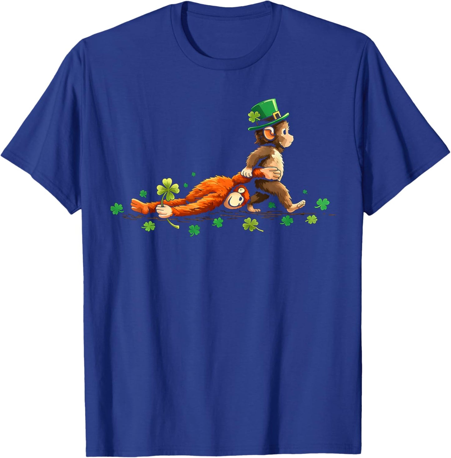 Monkey Punch Meme Little Punch Toy St Patricks Day Shamrock T-Shirt - T-Shirt | Royal
