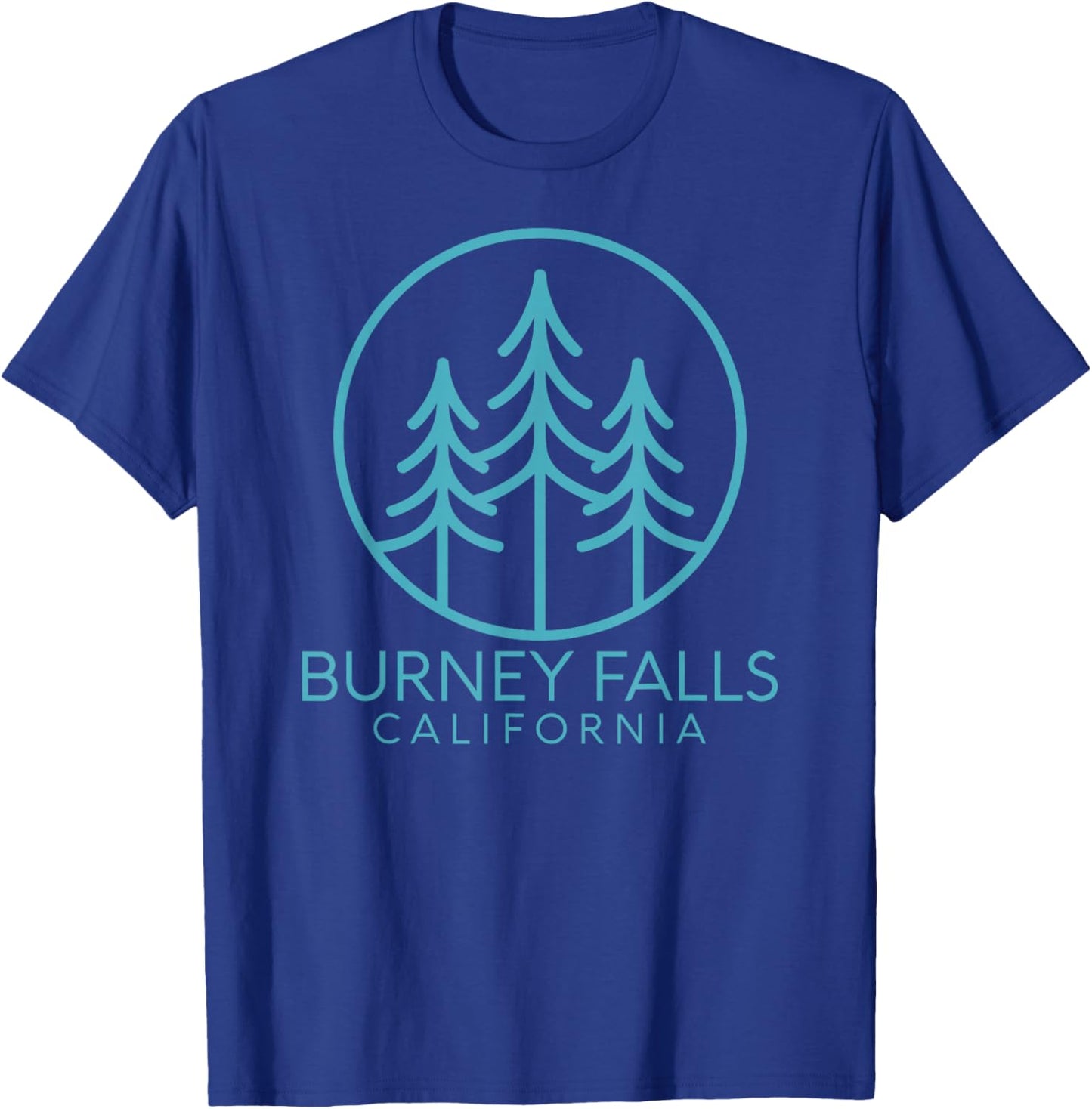 Burney Falls California USA Flag Vintage Cali Tree Shasta Ca T-Shirt - T-Shirt | Royal