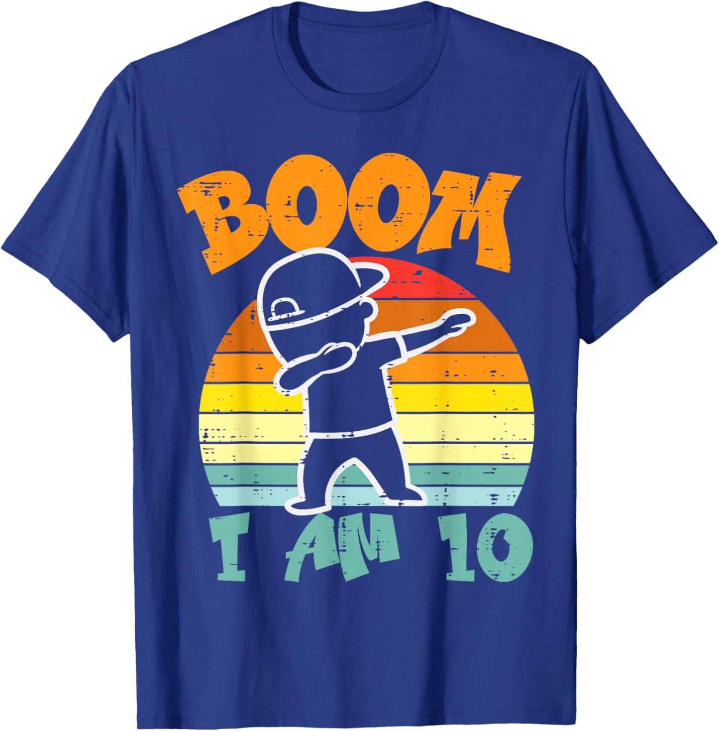 Boom Im 10 Boy Dab Retro 10th Birthday Bday Party Dance Boys T-Shirt - T-Shirt | Royal