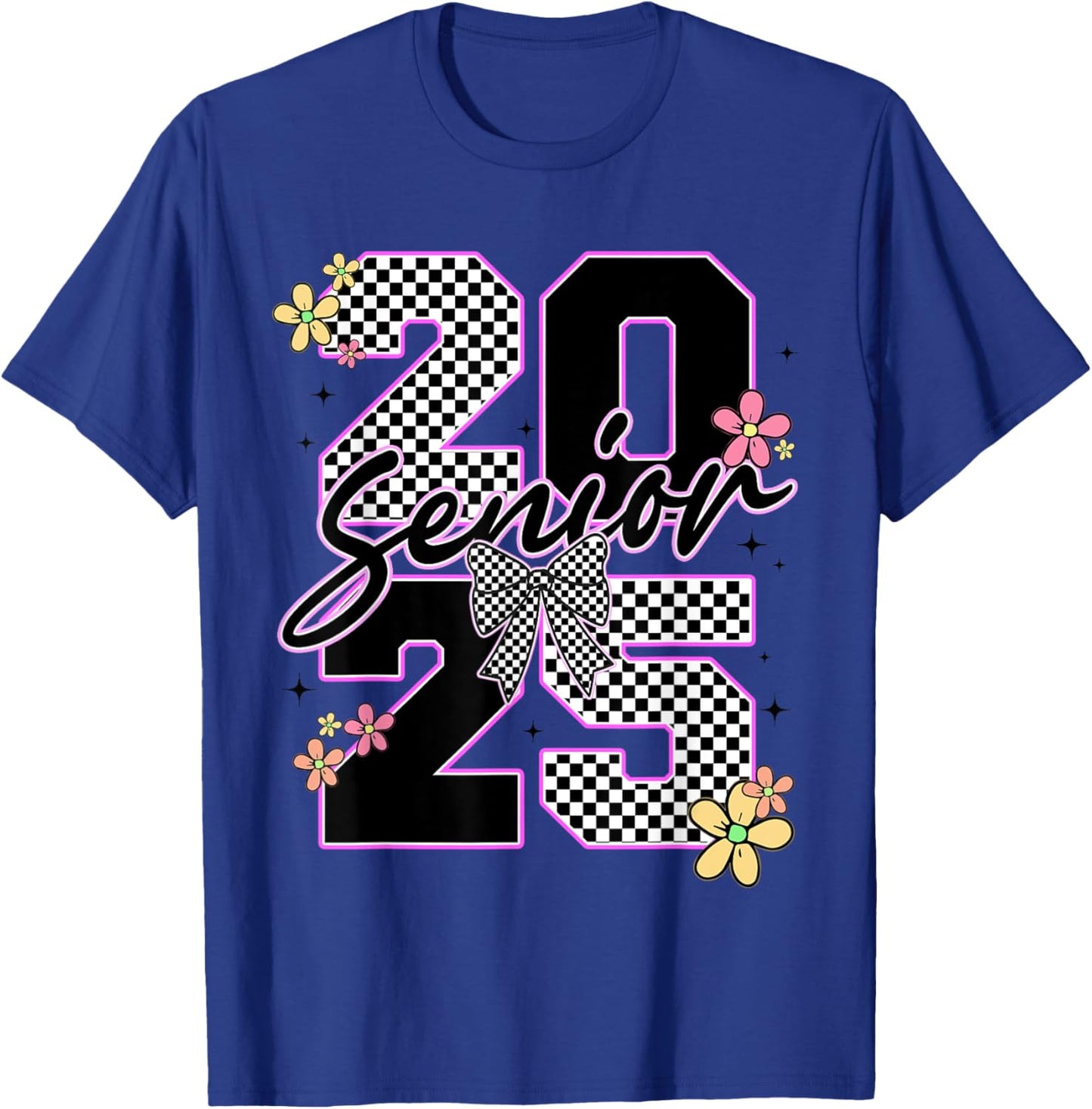 Senior 2025 Graduation Coquette Bow Graduate Women Girl Kid T-Shirt - T-Shirt | Royal