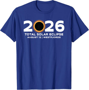 Total de l'éclipse Solaire 2026 Westfjords Islande Totalité T-Shirt - T-Shirt | Royal