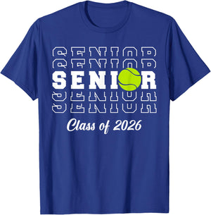 Class Of 2026 Tennis Senior Graduation Graduate Men Women T-Shirt - T-Shirt | Royal