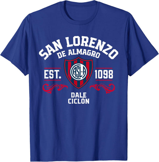 San Lorenzo de Almagro - Est. 1908 Dale Cyclone Vintage Crest T-Shirt - T-Shirt | Royal
