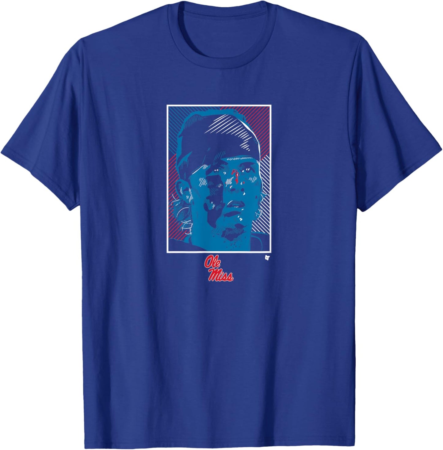 Ole Miss Football: Jaxson Dart Swag Head T-Shirt - T-Shirt | Royal
