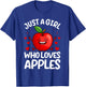 Funny Apple Art For Girls Kids Women Apple Fruit Lover Apple T-Shirt - T-Shirt | Royal