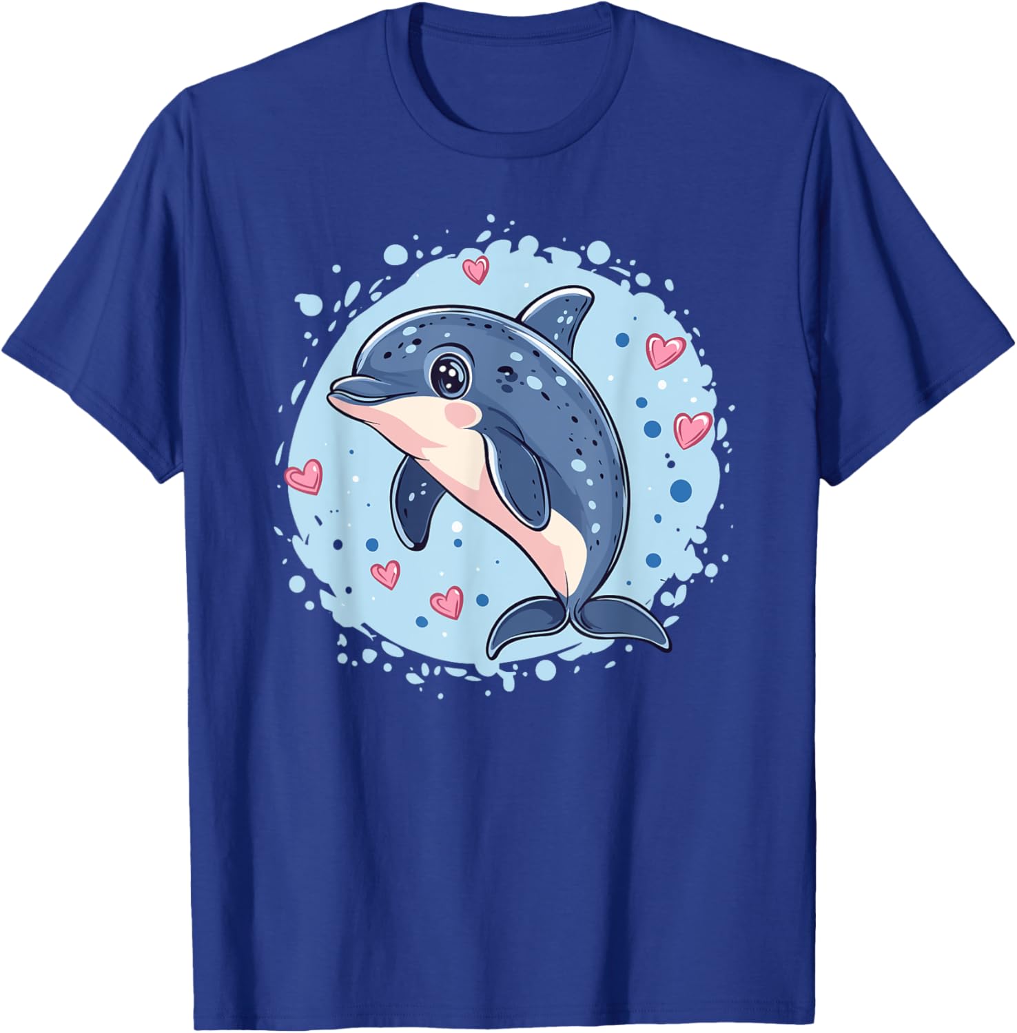 Joli dauphin entouré de cœurs T-Shirt - T-Shirt | Royal