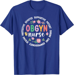 OBGYN Nurse Appreciation Circle OB/GYN Nurse OBGYN Nursing T-Shirt - T-Shirt | Royal