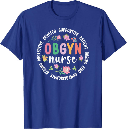 OBGYN Nurse Appreciation Circle OB/GYN Nurse OBGYN Nursing T-Shirt - T-Shirt | Royal