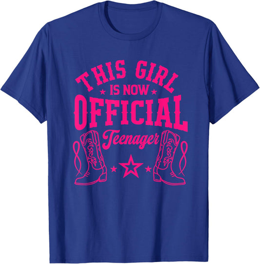 Official Teenager Western 13th Birthday Cowgirl 13 Yrs Old T-Shirt - T-Shirt | Royal