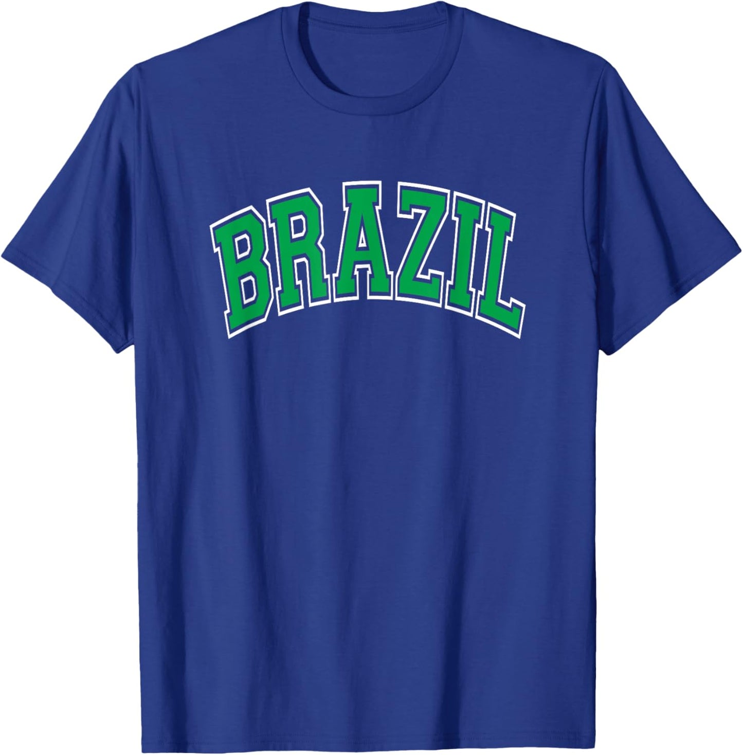 Brazil Arched Green Text T-Shirt - T-Shirt | Royal