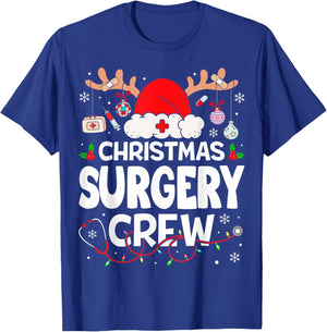 Christmas Surgery Crew Reindeer Santa Surgical Nurse T-Shirt - T-Shirt | Royal
