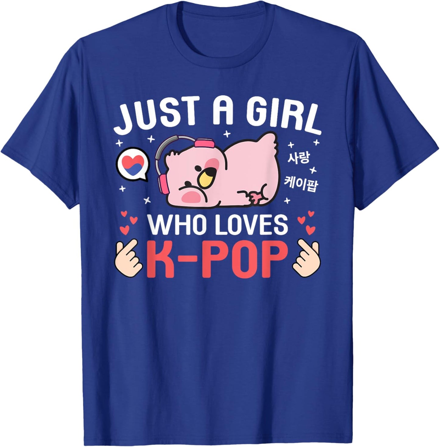 Cute Kawaii Flamingo Korean Music Just A Girl Who Love K-Pop T-Shirt - T-Shirt | Royal