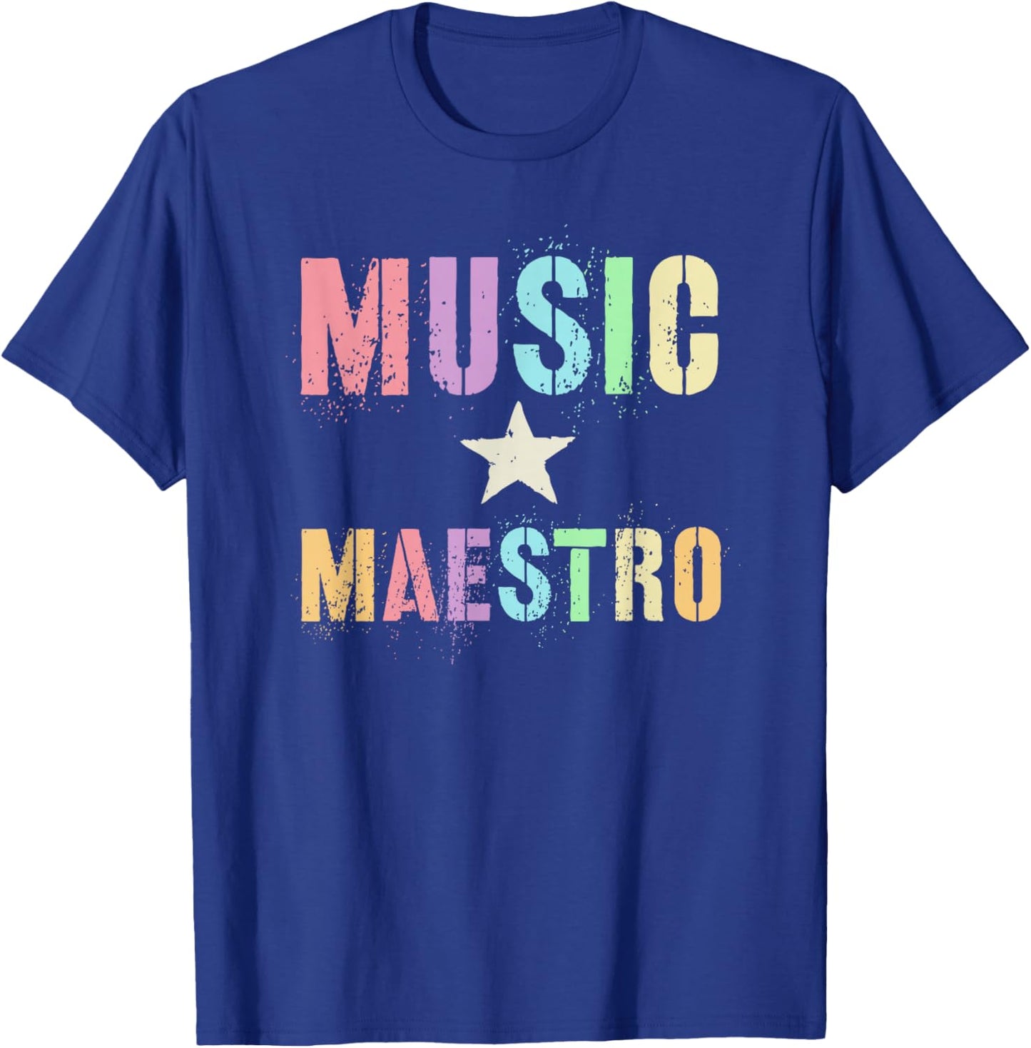 Vintage MUSIC MAESTRO Composer Teacher Musical Instrument T-Shirt - T-Shirt | Royal
