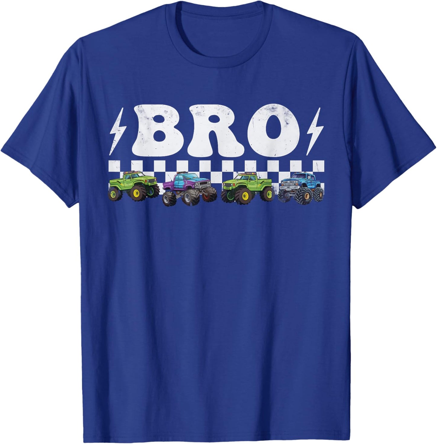 Monster Truck Brother Family Matching Monster Truck Birthday T-Shirt - T-Shirt | Royal