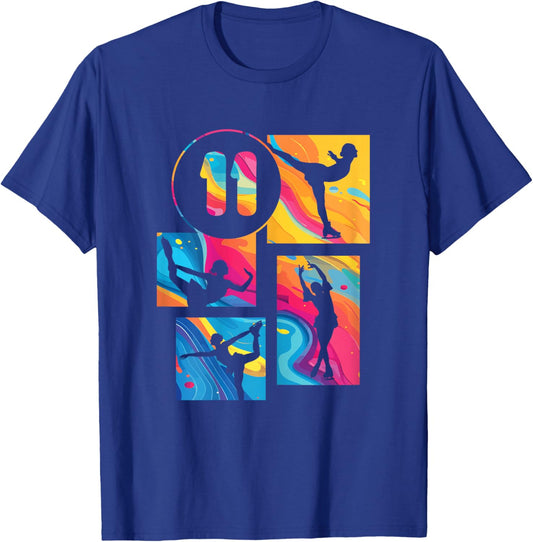 11th Birthday Girl Figue Skating Ice Skating 11 Years Old T-Shirt - T-Shirt | Royal