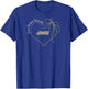 James Madison Dukes Bow Heart Purple Officially Licensed T-Shirt - T-Shirt | Royal