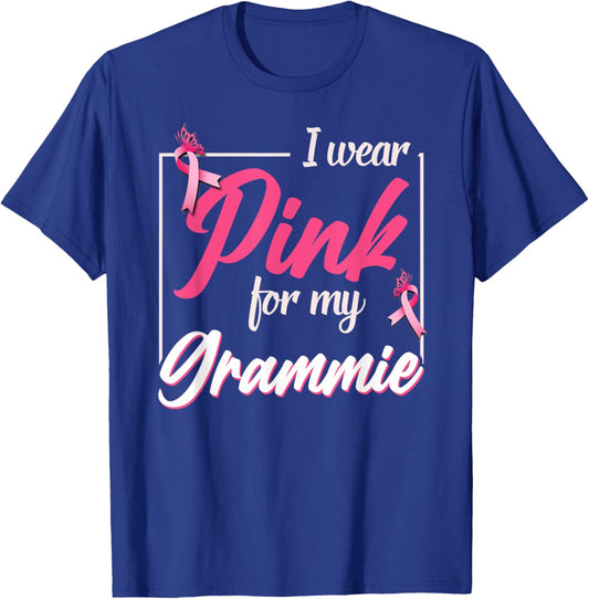 Support Breast Cancer - I Wear Pink For My Grammie T-Shirt - T-Shirt | Royal