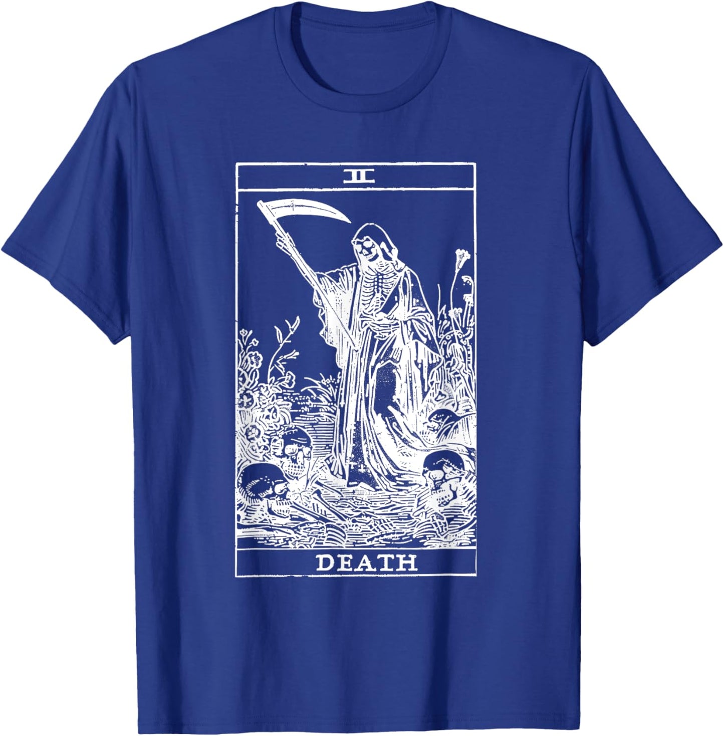 Tarot Card Death XIII Angel Skull Vintage Dead Reaper Grim T-Shirt - T-Shirt | Royal