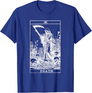 Tarot Card Death XIII Angel Skull Vintage Dead Reaper Grim T-Shirt - T-Shirt | Royal