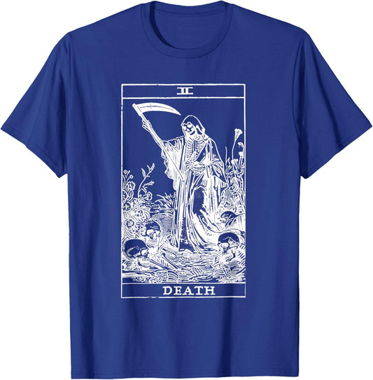 Tarot Card Death XIII Angel Skull Vintage Dead Reaper Grim T-Shirt - T-Shirt | Royal