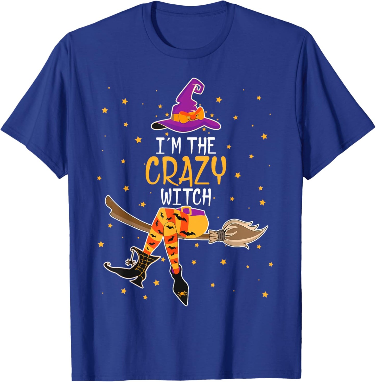 Matching Witch Halloween Group - I'm The Crazy Witch & Teen Girls, Black, Small, Short Sleeve, Classic Fit, Peter Pan Collar T-Shirt - T-Shirt | Royal