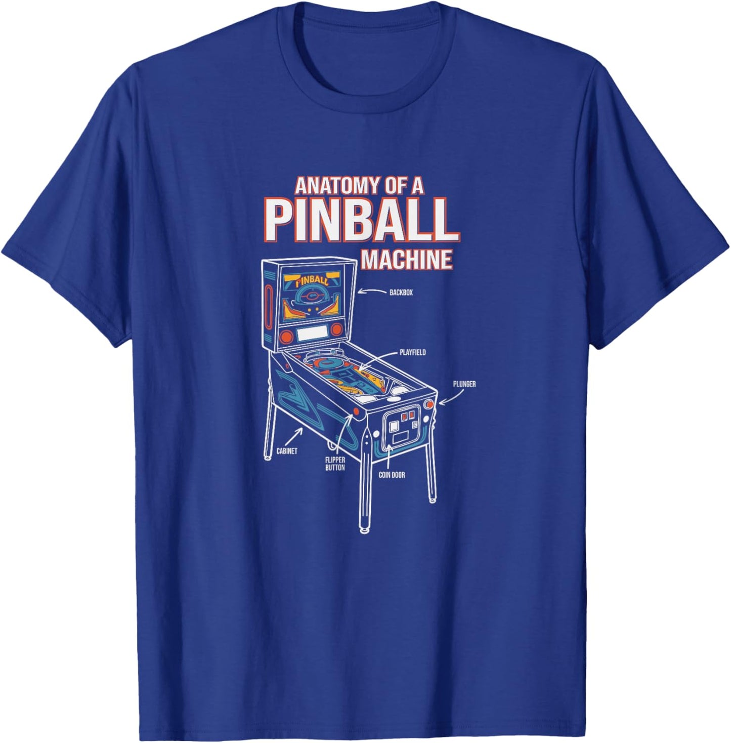 Anatomy of A Pinball Machine, Pinball Player T-Shirt - T-Shirt | Royal