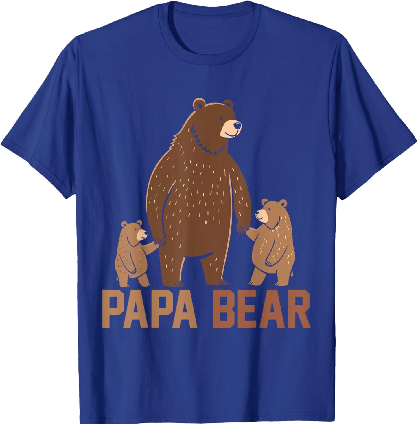 Papa Bear Dad Two Cubs Daddy Bear 2 Kids Father's Day T-Shirt - T-Shirt | Royal