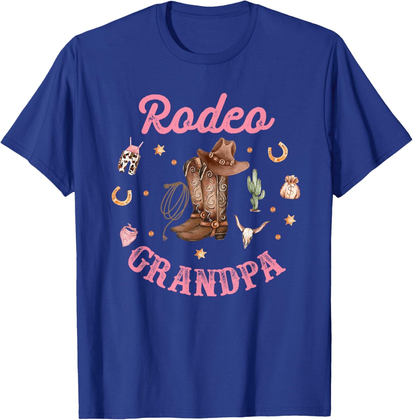 Rodeo Grandpa - Papa Western Cowboy Cowgirl Birthday Family T-Shirt - T-Shirt | Royal