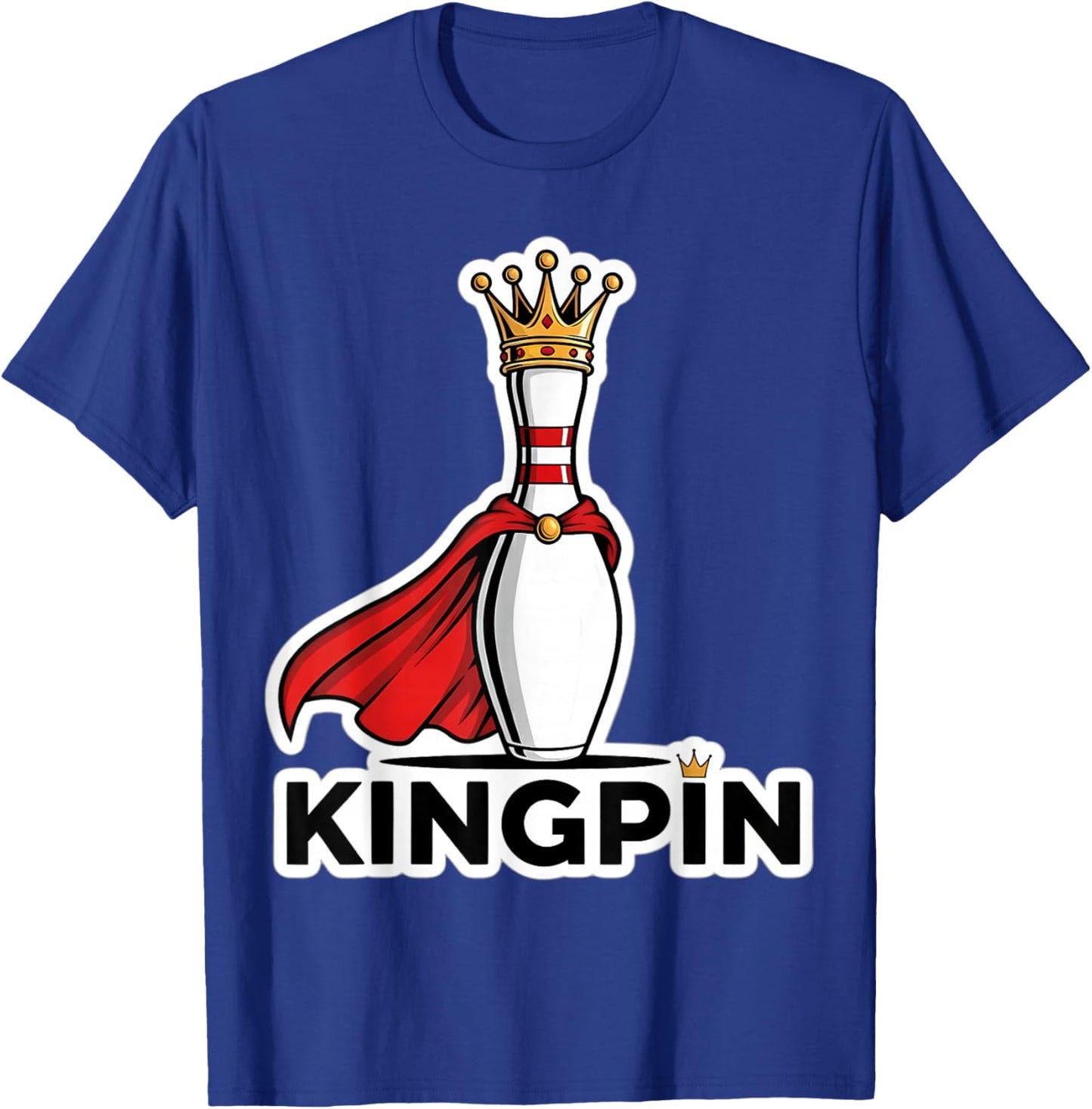 Kingpin Funny Bowling Pin Pun Wordplay King Bowler Joke Fun T-Shirt - T-Shirt | Royal