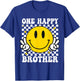 One Happy Dude Brother happy face 1st Birthday Family T-Shirt - T-Shirt | Royal