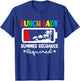 Lunch Lady Summer Recharge Required Funny Last Day of School T-Shirt - T-Shirt | Royal