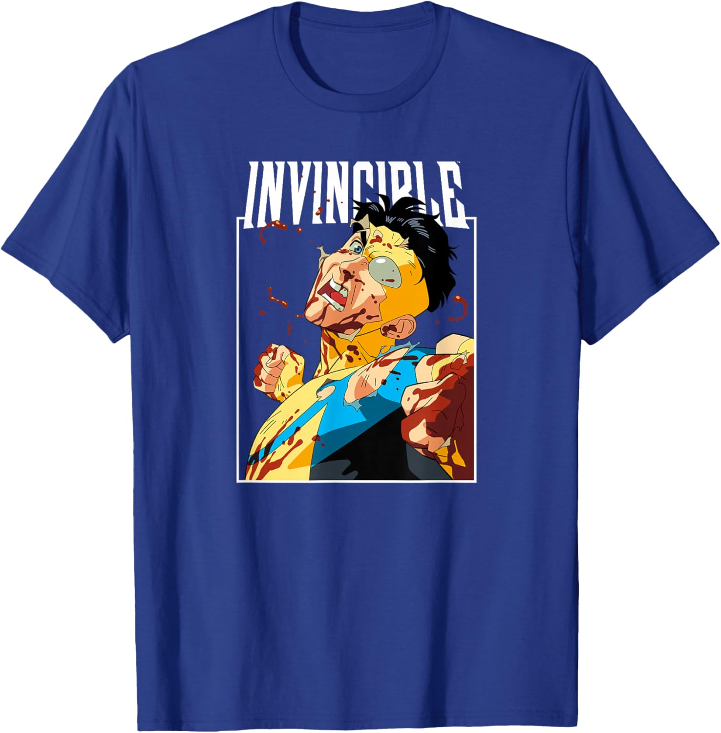 Invincible - Battle Damaged Mark Character Logo T-Shirt - T-Shirt | Royal