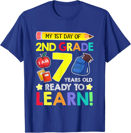 2nd Grade Back to First Day of School Gifts Boys Girls T-Shirt - T-Shirt | Royal