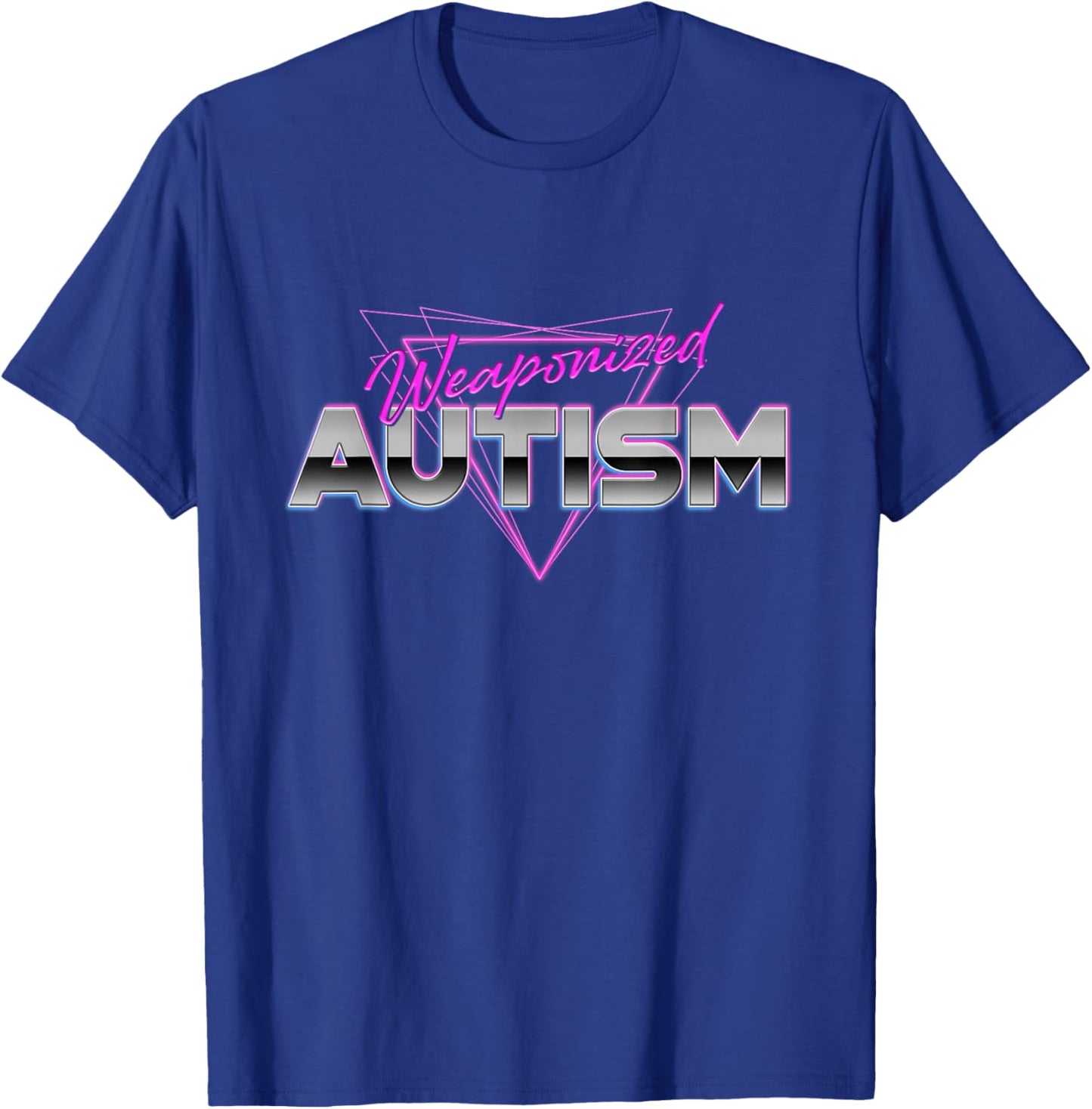 Vintage Arcade Retro Wave Weaponized Autism Awareness Month T-Shirt - T-Shirt | Royal