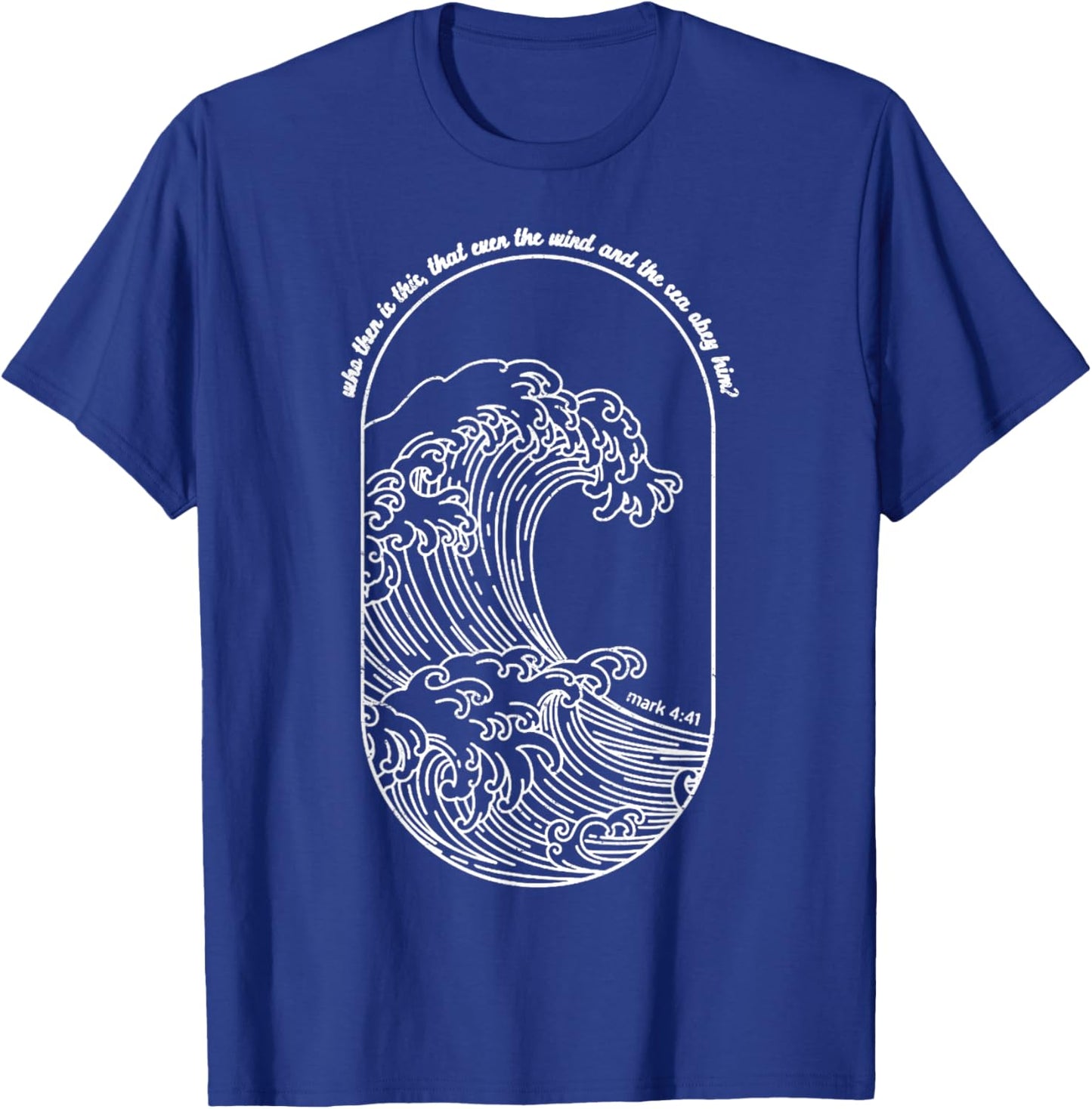 Vintage Wind And Waves Obey Christian Jesus Japanese Wave T-Shirt - T-Shirt | Royal