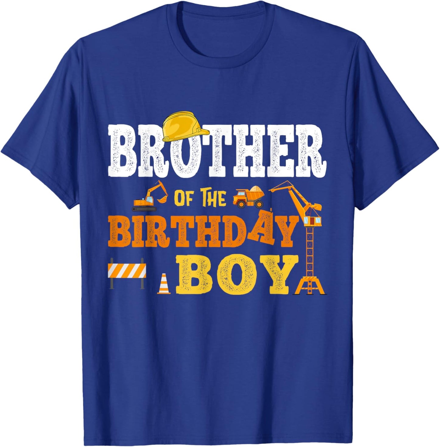Brother Of The Birthday Boy Kid Construction Matching Family T-Shirt - T-Shirt | Royal