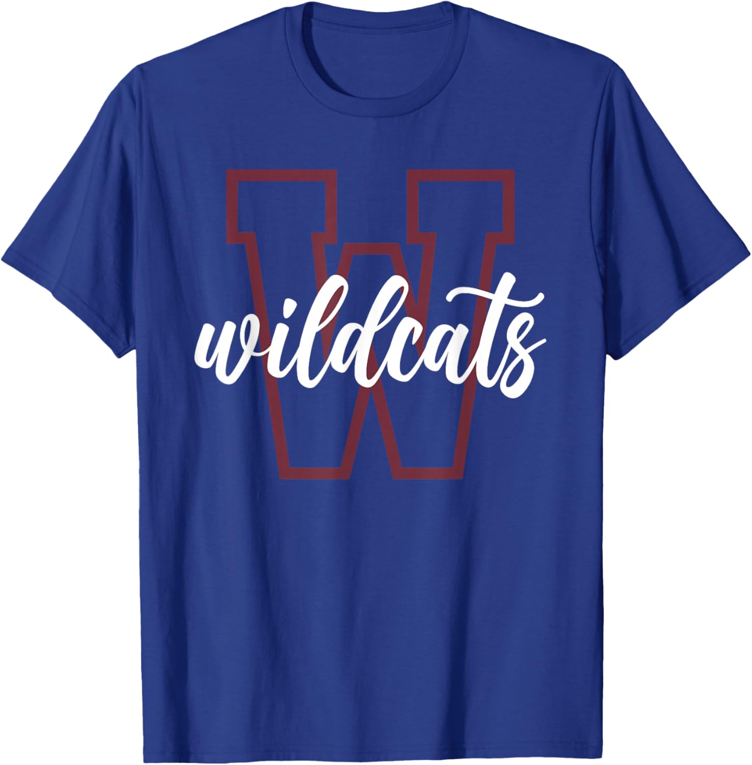 Wildcats School Spirit Game Day Maroon Wildcat Pride Mascot T-Shirt - T-Shirt | Royal
