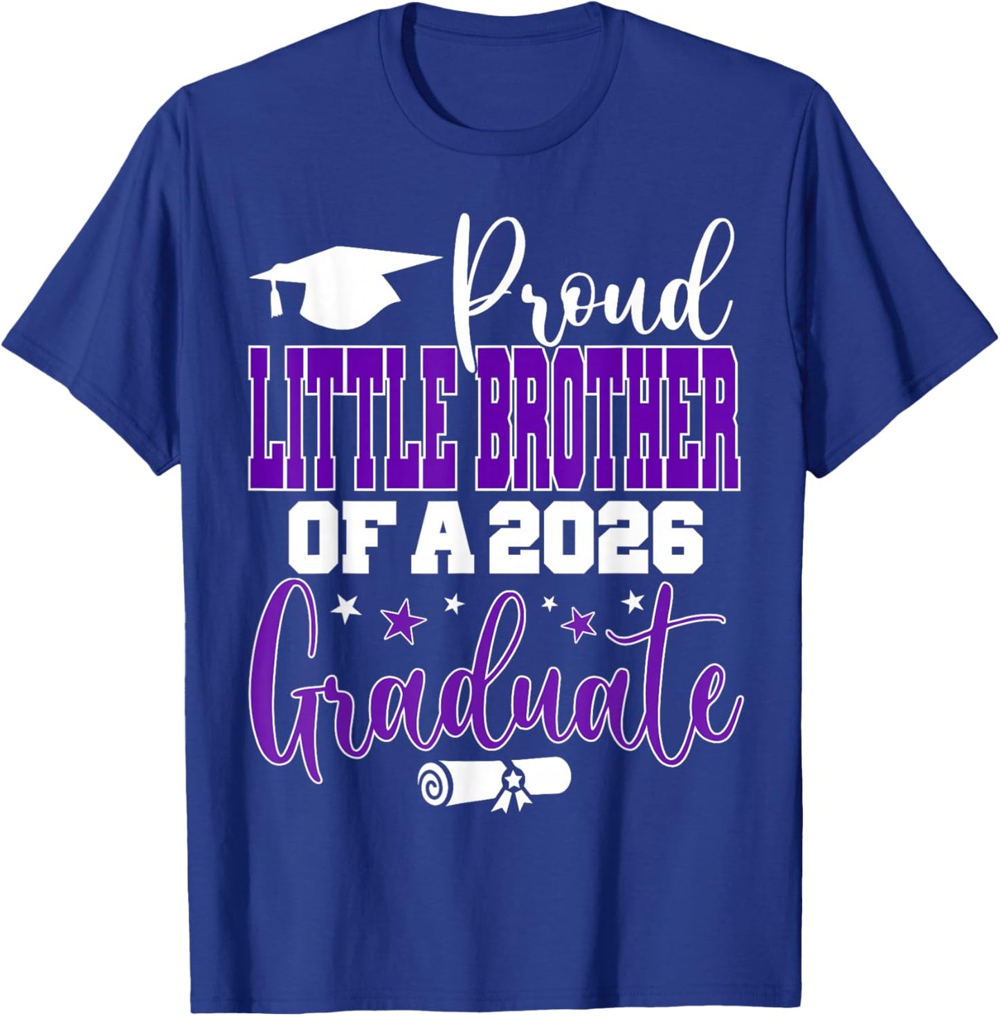 Senior 2026 Proud Little-Brother A Class of 2026 Graduate T-Shirt - T-Shirt | Royal