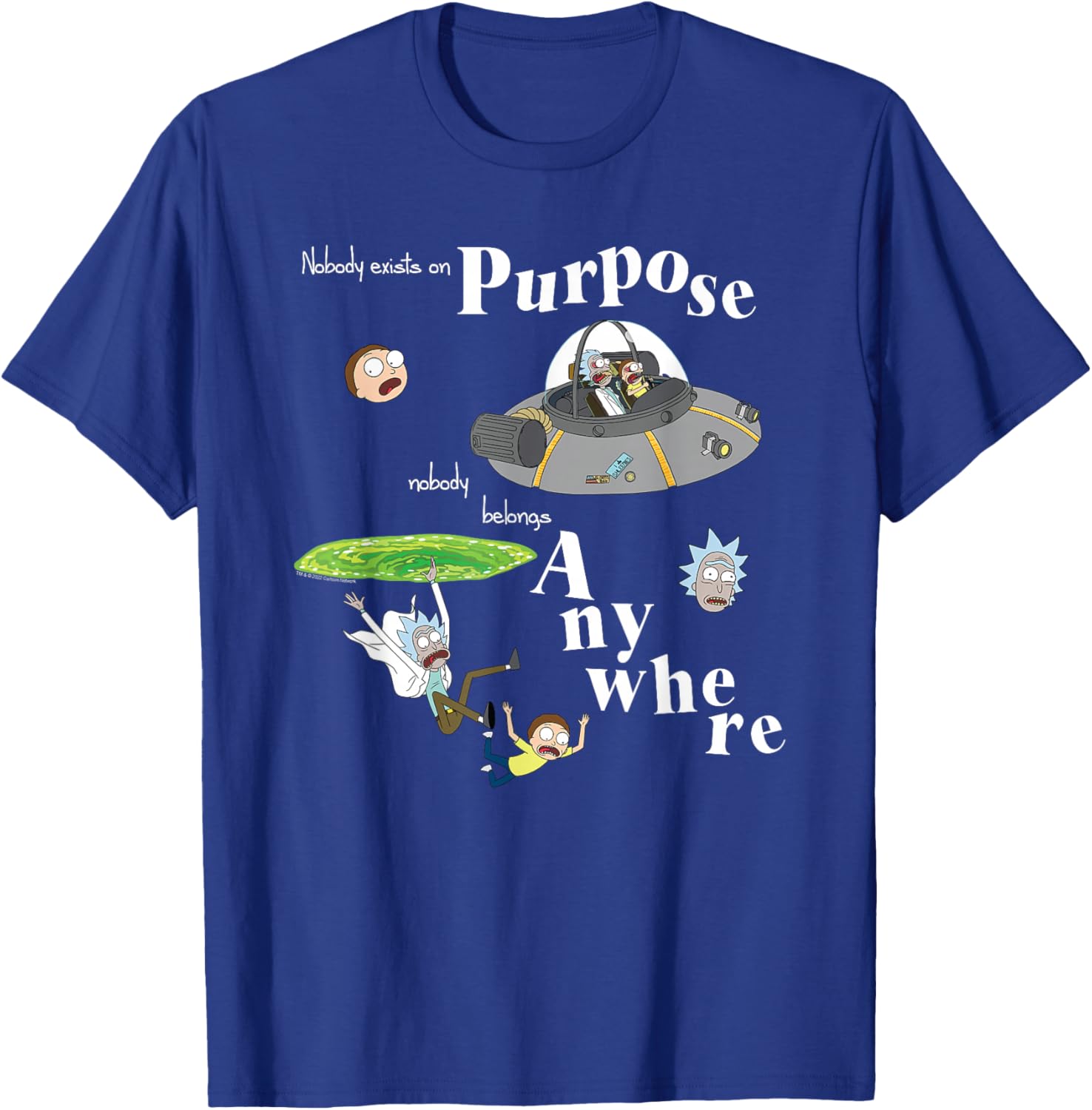Rick and Morty Nobody Exists on Purpose Collage Cartoon T-Shirt - T-Shirt | Royal