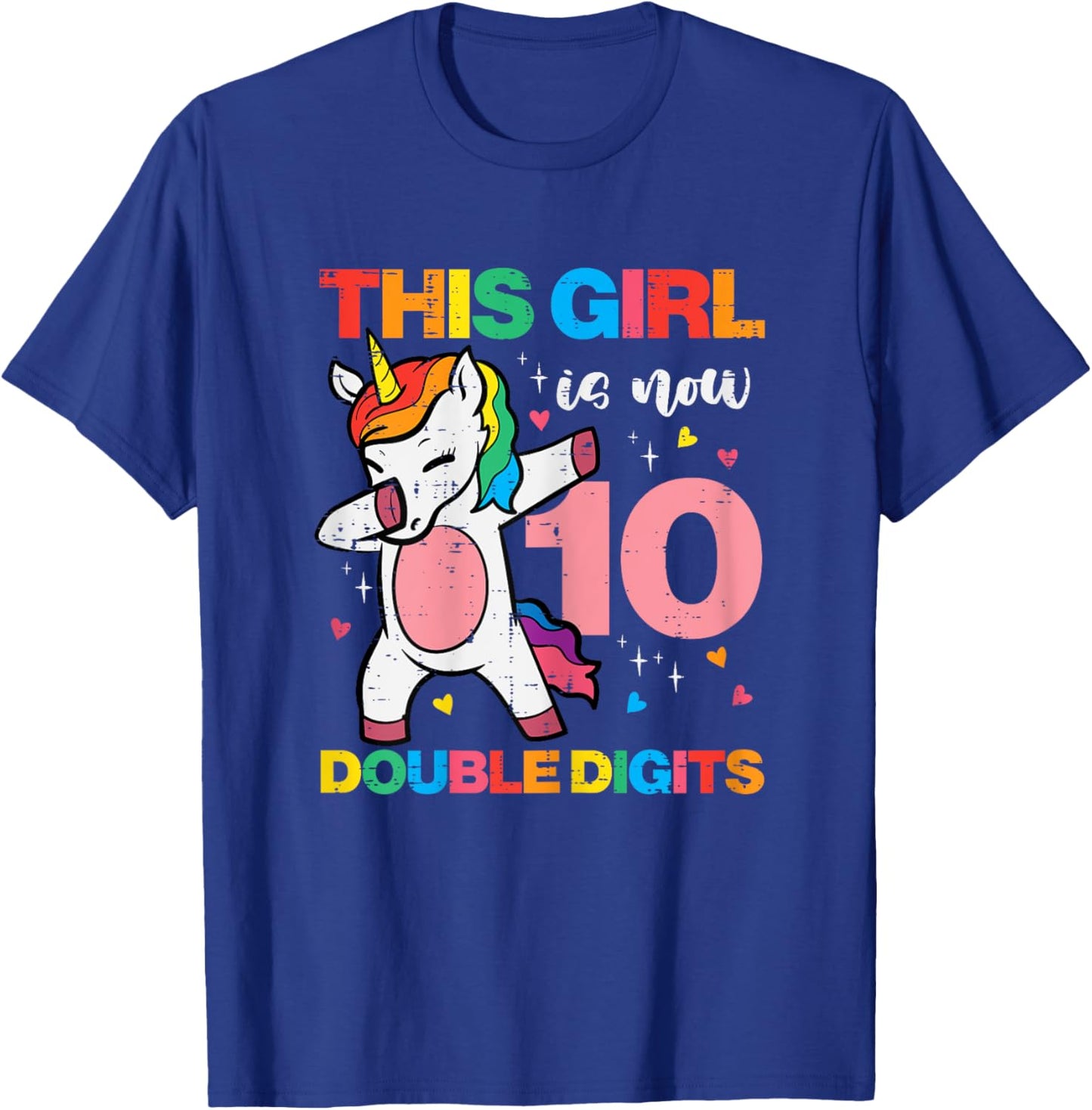 10th Birthday Unicorn Dab This Girl 10 Years Old Bday Party T-Shirt - T-Shirt | Royal